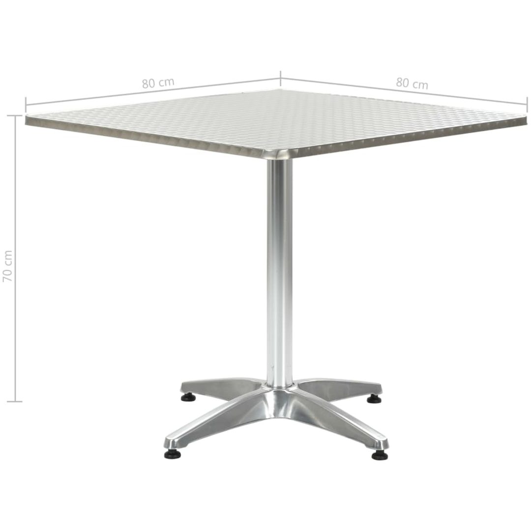 Trädgårdsbord silver aluminium vidaXL 80 x 80 x 70 cm – bild 5
