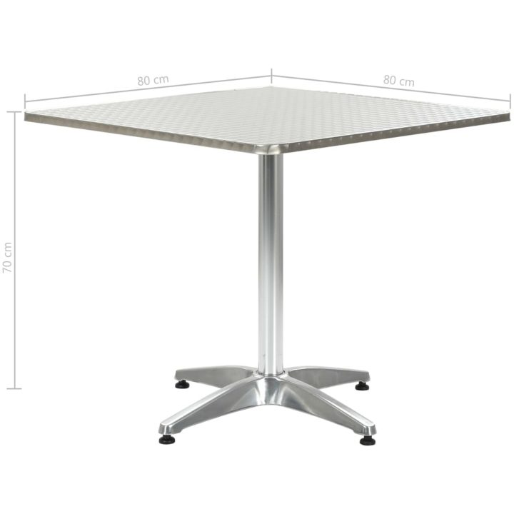 Trädgårdsbord silver aluminium vidaXL 80 x 80 x 70 cm – bild 5