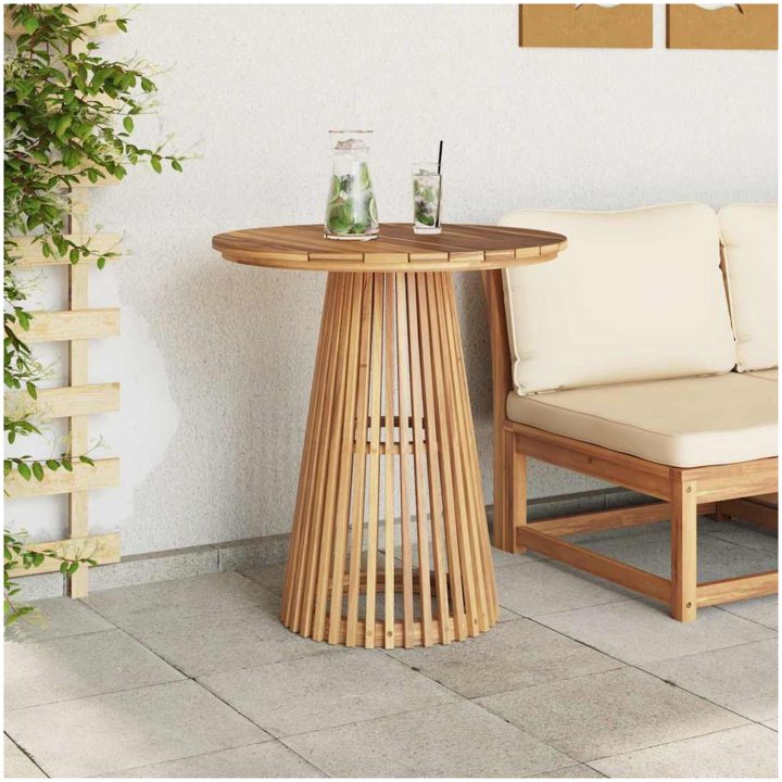 Trädgårdsbord Solid Teak vidaXL ⌀70 x 75 cm – bild 4
