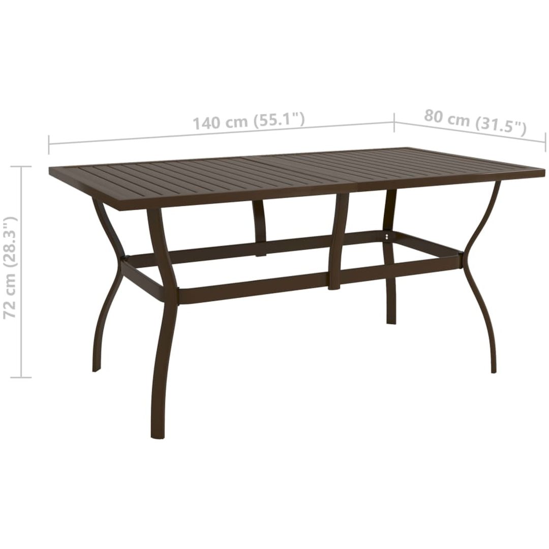 Trädgårdsbord stål vidaXL 140 x 80 x 72 cm – bild 6