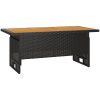 Trädgårdsbord svart 100x50x43/63 cm akaciaträ&konstrotting vidaXL – miniatyr 2