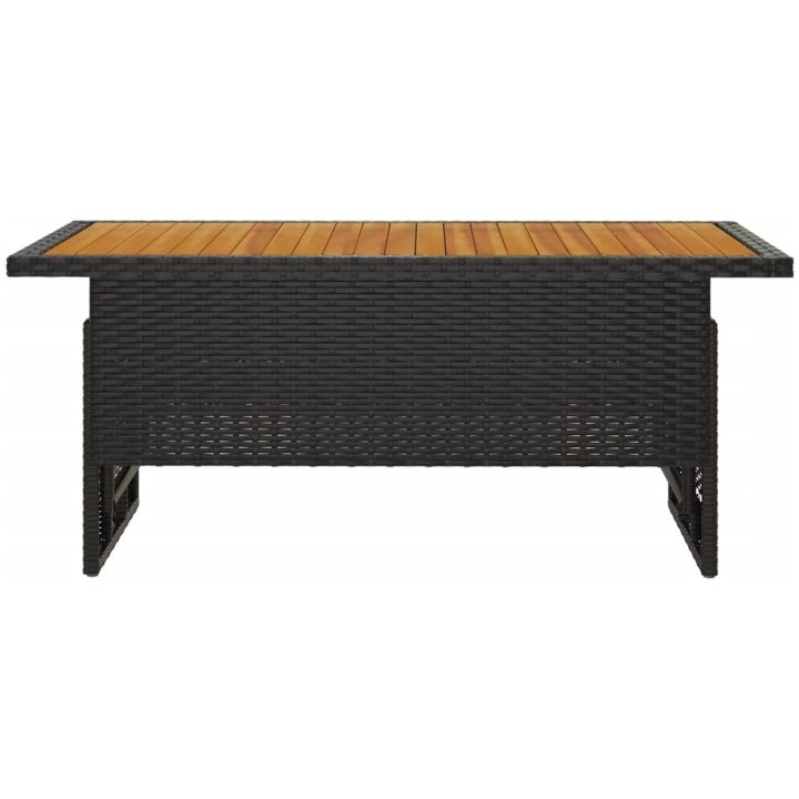 Trädgårdsbord svart 100x50x43/63 cm akaciaträ&konstrotting vidaXL – bild 3