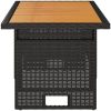 Trädgårdsbord svart 100x50x43/63 cm akaciaträ&konstrotting vidaXL – miniatyr 4