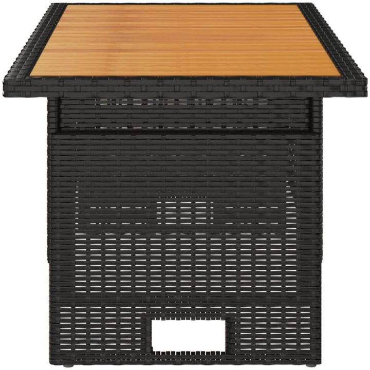 Trädgårdsbord svart 100x50x43/63 cm akaciaträ&konstrotting vidaXL – bild 4