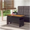 Trädgårdsbord svart 100x50x43/63 cm akaciaträ&konstrotting vidaXL – miniatyr 1