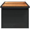 Trädgårdsbord svart 100x55x73 cm konstrotting och akaciaträ vidaXL – miniatyr 6