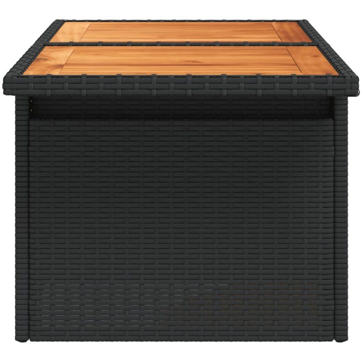 Trädgårdsbord svart 100x55x73 cm konstrotting och akaciaträ vidaXL – bild 6