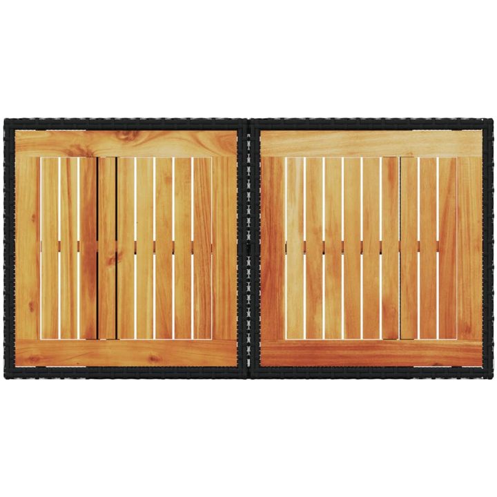 Trädgårdsbord svart 100x55x73 cm konstrotting och akaciaträ vidaXL – bild 7