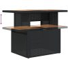 Trädgårdsbord svart 100x55x73 cm konstrotting och akaciaträ vidaXL – miniatyr 8