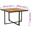 Trädgårdsbord svart 109x107x74 cm konstrotting & massiv akacia vidaXL – miniatyr 7