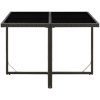 Trädgårdsbord svart 109x107x74 cm konstrotting och glas vidaXL – miniatyr 2