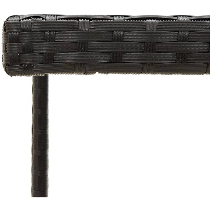 Trädgårdsbord svart 109x107x74 cm konstrotting och glas vidaXL – bild 4