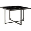 Trädgårdsbord svart 109x107x74 cm konstrotting och glas vidaXL – miniatyr 1