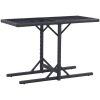 Trädgårdsbord svart 110x53x72 cm glas och konstrotting vidaXL – miniatyr 1