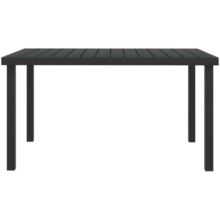Trädgårdsbord svart 140x90x74 cm aluminium och WPC vidaXL – bild 2