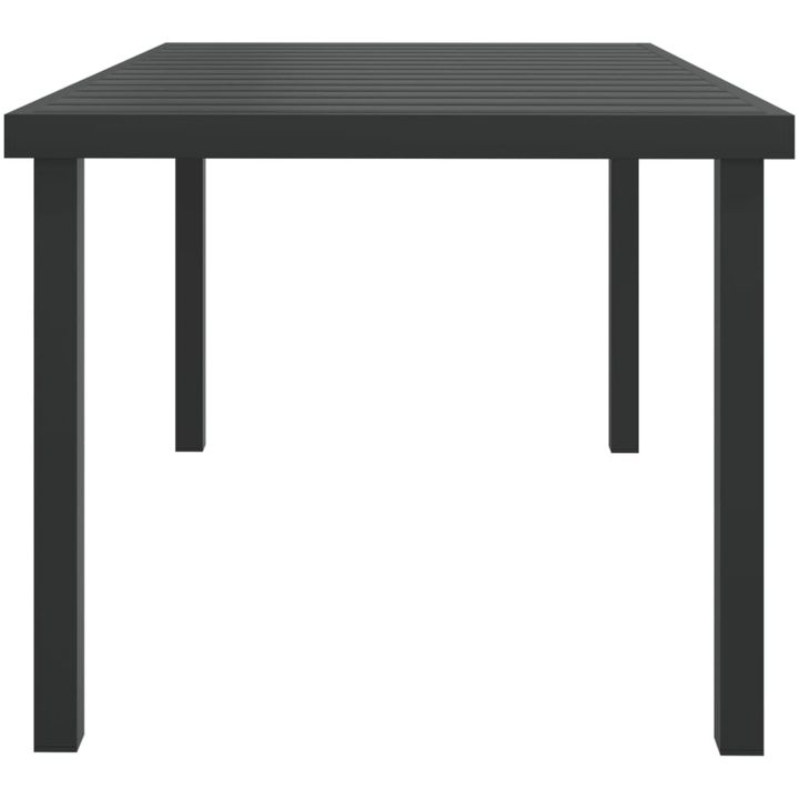 Trädgårdsbord svart 140x90x74 cm aluminium och WPC vidaXL – bild 3
