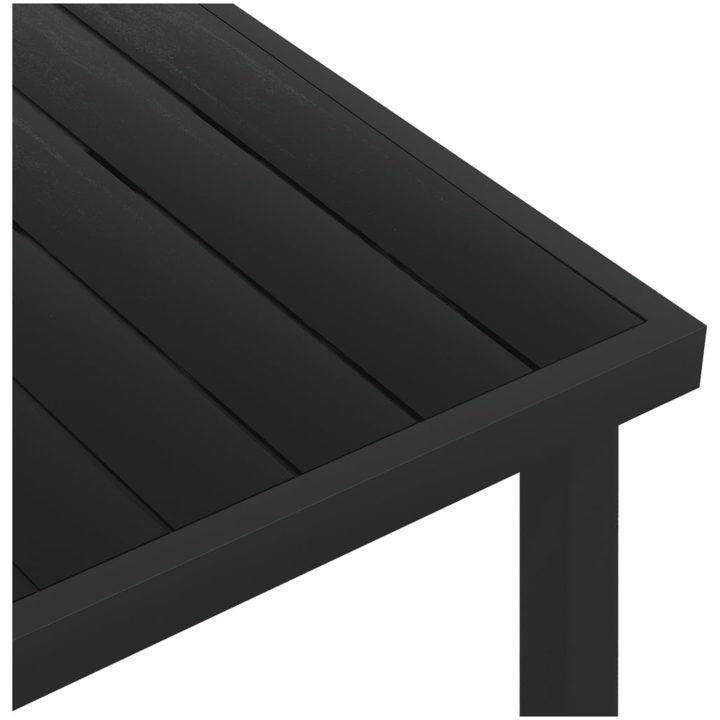 Trädgårdsbord svart 140x90x74 cm aluminium och WPC vidaXL – bild 4