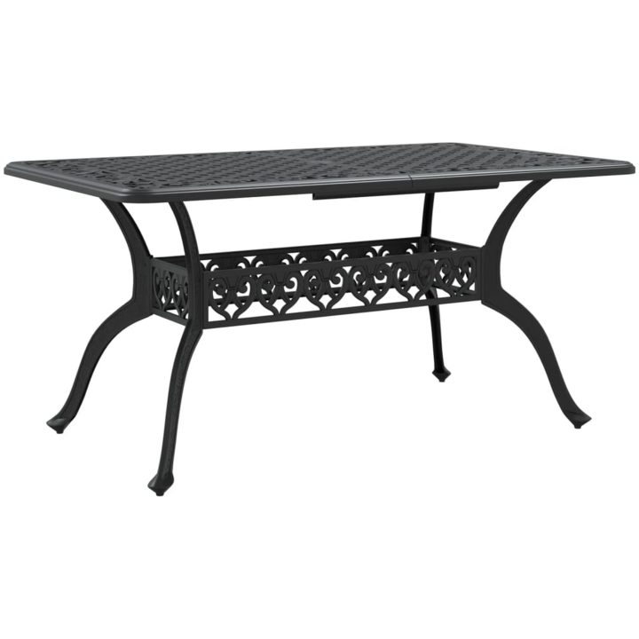 Trädgårdsbord svart 150x90x72 cm gjuten aluminium vidaXL – bild 2
