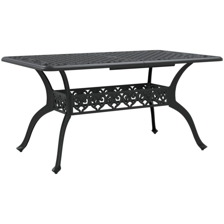 Trädgårdsbord svart 150x90x72 cm gjuten aluminium vidaXL – bild 7