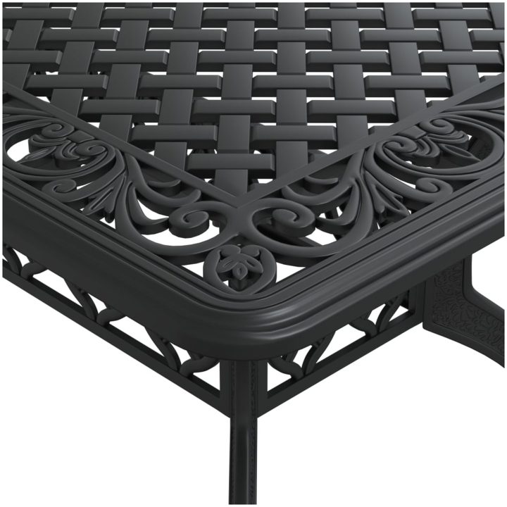 Trädgårdsbord svart 150x90x72 cm gjuten aluminium vidaXL – bild 9