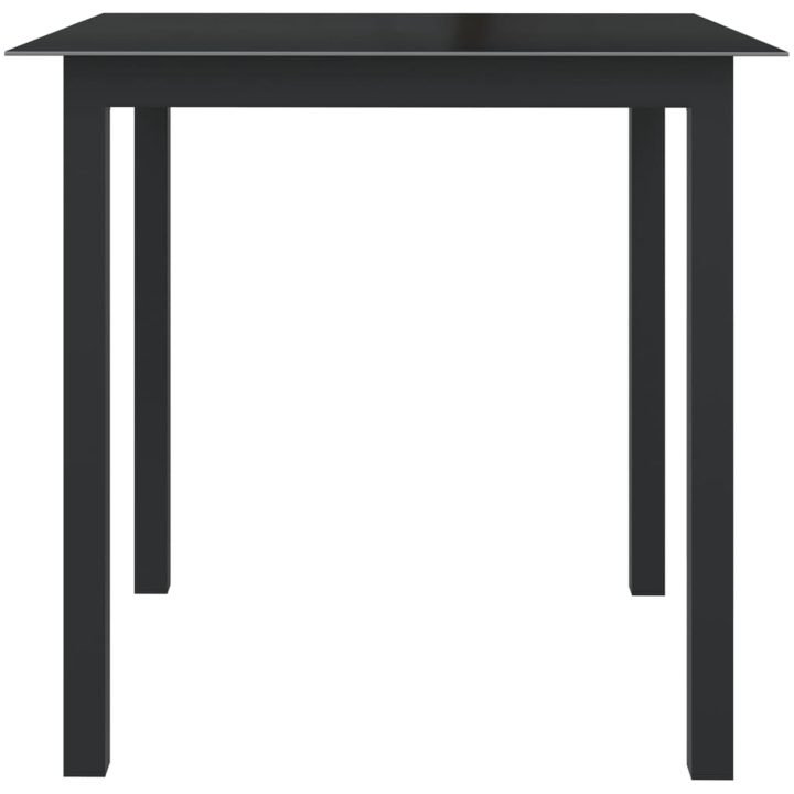 Trädgårdsbord svart 190x90x74 cm aluminium och glas vidaXL 80 x 80 x 74 cm – bild 2