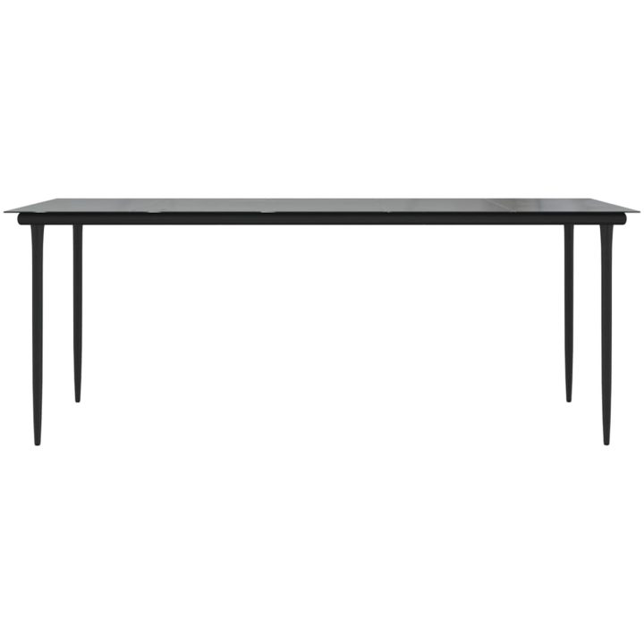 Trädgårdsbord svart 200x100x74 cm härdat glas vidaXL – bild 3