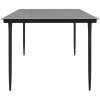 Trädgårdsbord svart 200x100x74 cm härdat glas vidaXL – miniatyr 4