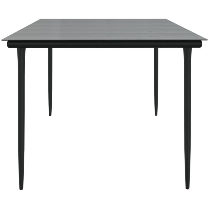 Trädgårdsbord svart 200x100x74 cm härdat glas vidaXL – bild 4