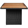 Trädgårdsbord svart 200x100x74 cm konstrotting vidaXL – miniatyr 3