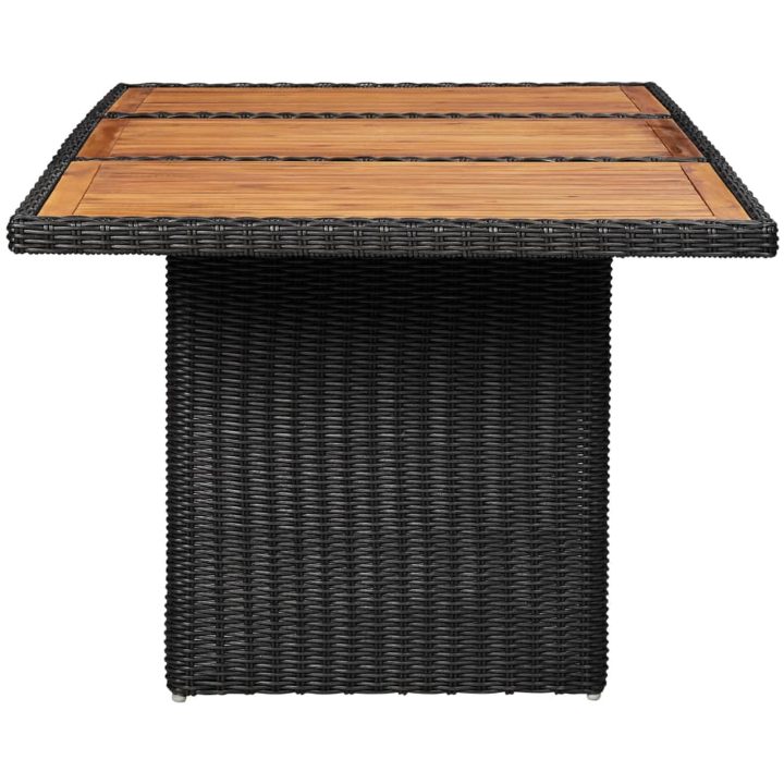 Trädgårdsbord svart 200x100x74 cm konstrotting vidaXL – bild 3