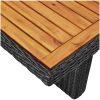 Trädgårdsbord svart 200x100x74 cm konstrotting vidaXL – miniatyr 4