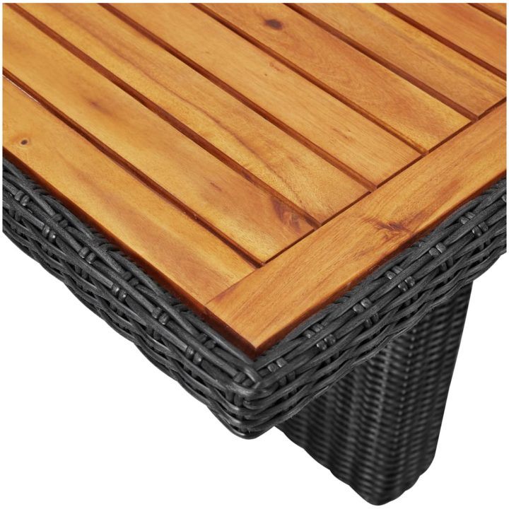 Trädgårdsbord svart 200x100x74 cm konstrotting vidaXL – bild 4