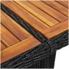 Trädgårdsbord svart 200x100x74 cm konstrotting vidaXL – miniatyr 5