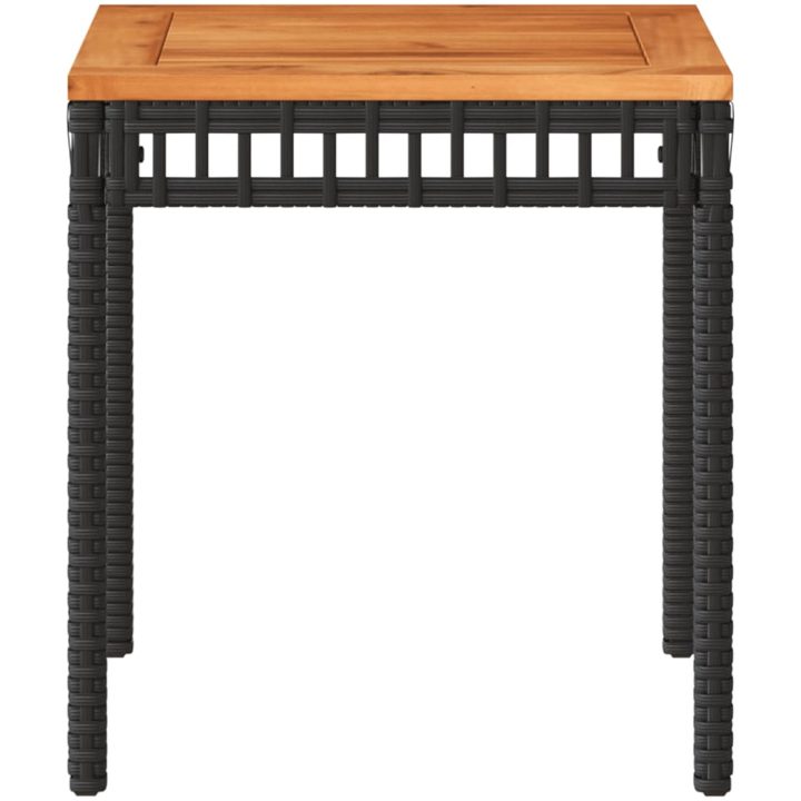 Trädgårdsbord svart 38x38x42 cm konstrotting akaciaträ vidaXL – bild 5