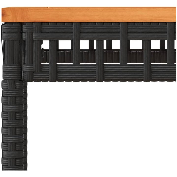 Trädgårdsbord svart 38x38x42 cm konstrotting akaciaträ vidaXL – bild 8
