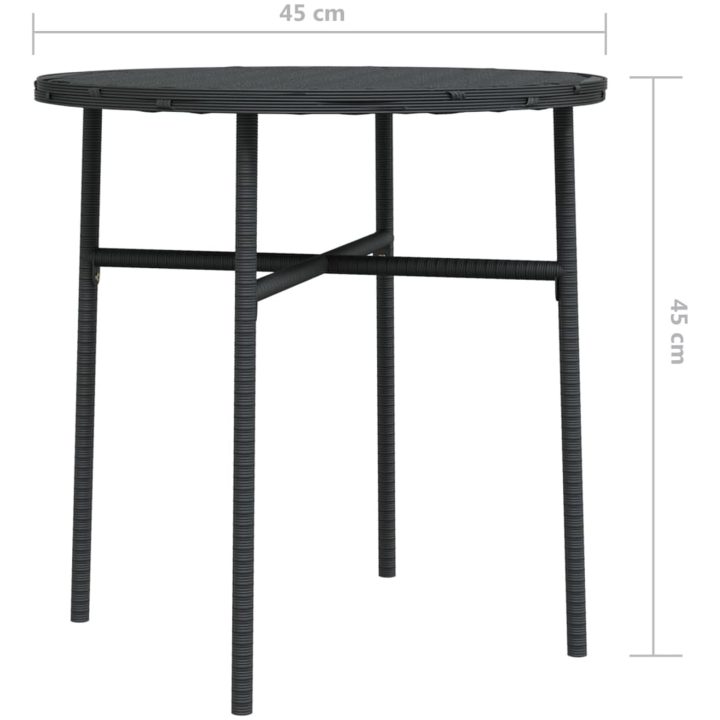 Trädgårdsbord svart 45 cm konstrotting vidaXL – bild 6