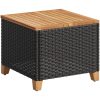 Trädgårdsbord svart 45x45x37 cm konstrotting akaciaträ vidaXL – miniatyr 2