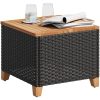 Trädgårdsbord svart 45x45x37 cm konstrotting akaciaträ vidaXL – miniatyr 4