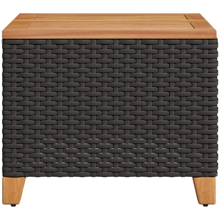 Trädgårdsbord svart 45x45x37 cm konstrotting akaciaträ vidaXL – bild 5