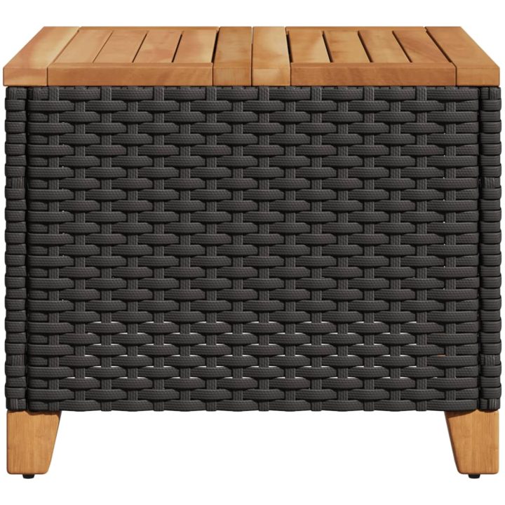 Trädgårdsbord svart 45x45x37 cm konstrotting akaciaträ vidaXL – bild 6