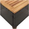 Trädgårdsbord svart 45x45x37 cm konstrotting akaciaträ vidaXL – miniatyr 8