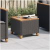 Trädgårdsbord svart 45x45x37 cm konstrotting akaciaträ vidaXL – miniatyr 1