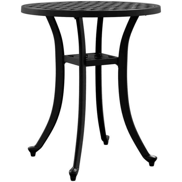 Trädgårdsbord svart ⌀48x53 cm gjuten aluminium vidaXL – bild 2