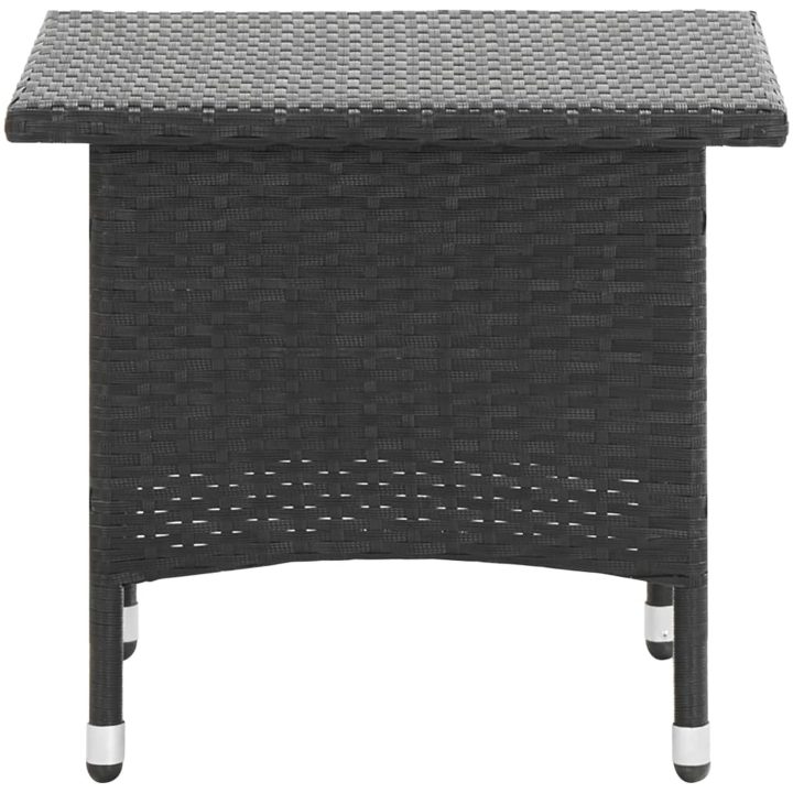 Trädgårdsbord svart 50x50x47 cm konstrotting vidaXL – bild 2