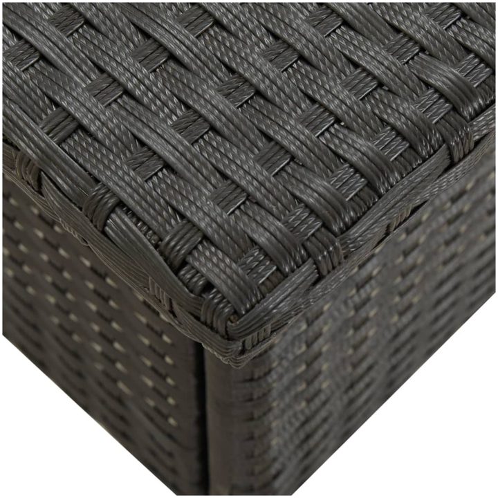 Trädgårdsbord svart 50x50x47 cm konstrotting vidaXL – bild 4