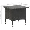 Trädgårdsbord svart 50x50x47 cm konstrotting vidaXL – miniatyr 5