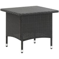 Trädgårdsbord svart 50x50x47 cm konstrotting vidaXL