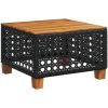 Trädgårdsbord svart 55x55x36 cm konstrotting akaciaträ vidaXL – miniatyr 2
