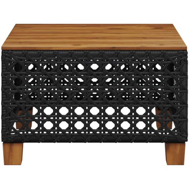 Trädgårdsbord svart 55x55x36 cm konstrotting akaciaträ vidaXL – bild 4