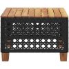 Trädgårdsbord svart 55x55x36 cm konstrotting akaciaträ vidaXL – miniatyr 5